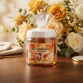 Nyataya Honey 750g jar gift wrapped with yellow roses